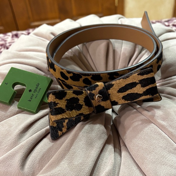 NWT Kate Spade Animal Print Bow Belt - Picture 1 of 9